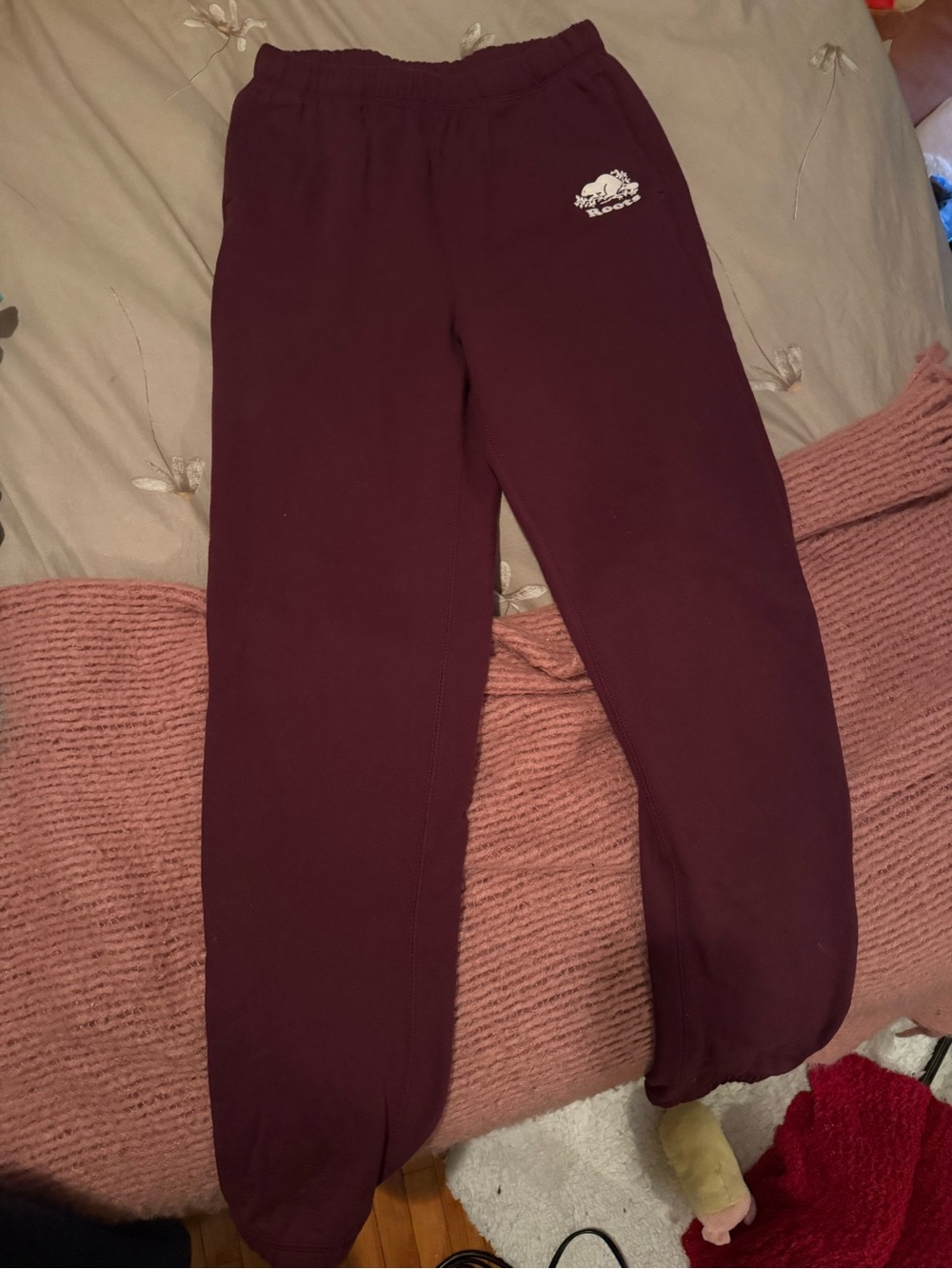 Burgundy Sweatpants with Logo